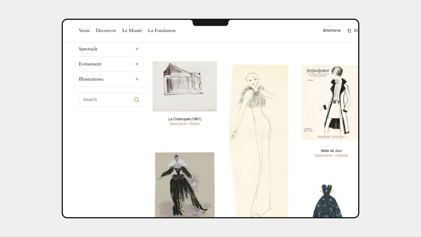 Сайт музея Yves Saint Laurent