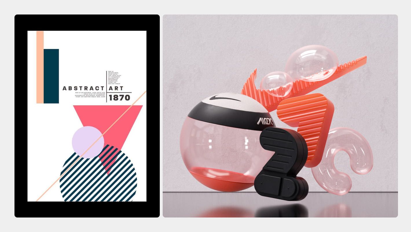 Постер и Nike Air Max как примеры абстракции