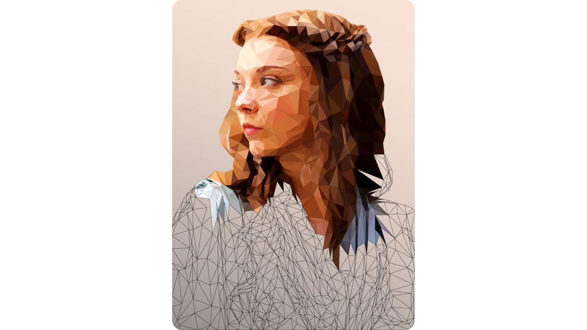 Портрет, сделанный в стиле полигонального рисунка