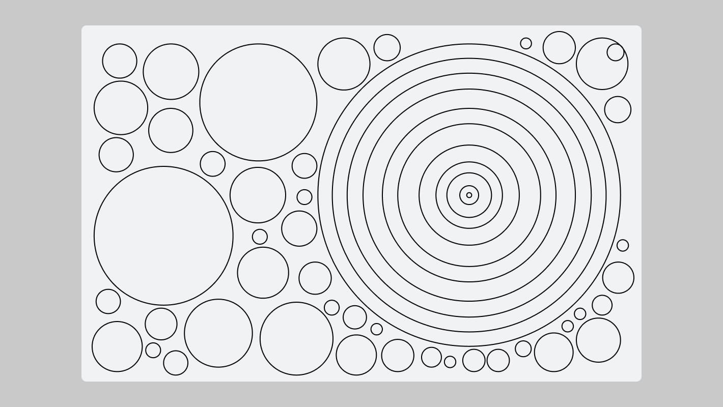 Упражнение для скетчинга с рисованием кругов