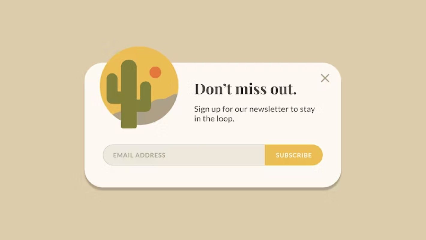 Пример поля для email-рассылки в плоском дизайне