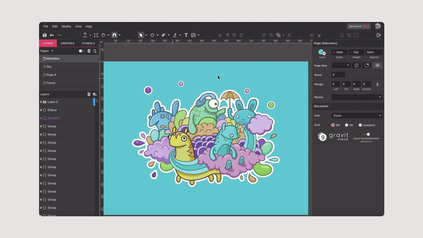 Интерфейс Gravit Designer