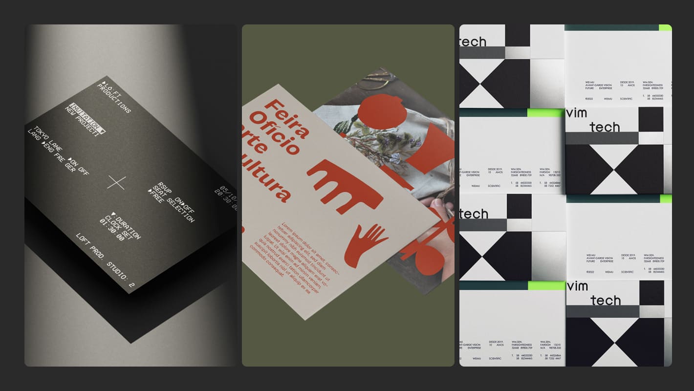 Примеры черной, яркой-красной и черно-белой упаковок