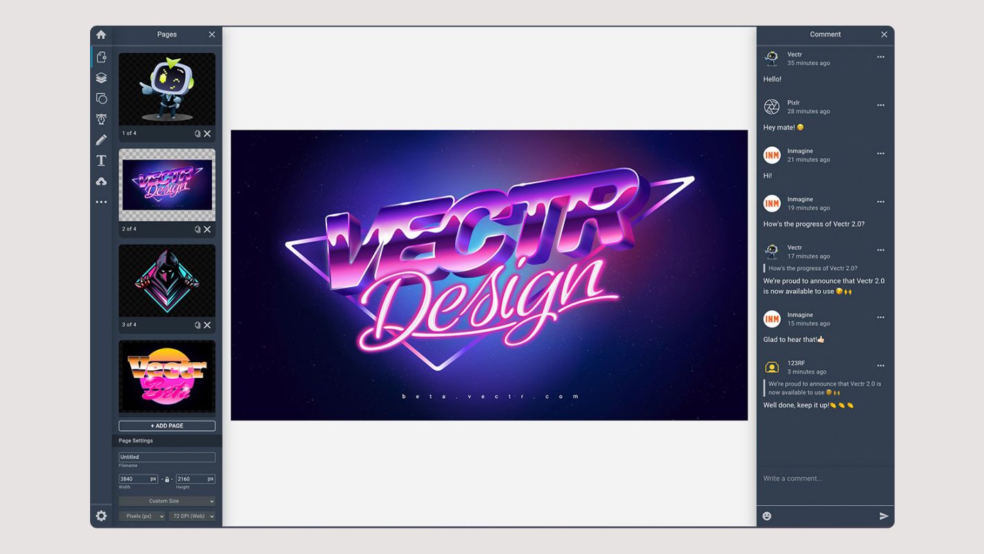 Интерфейс Vectr