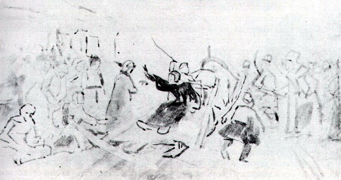 Василий Суриков. Эскиз картины «Боярыня Морозова»