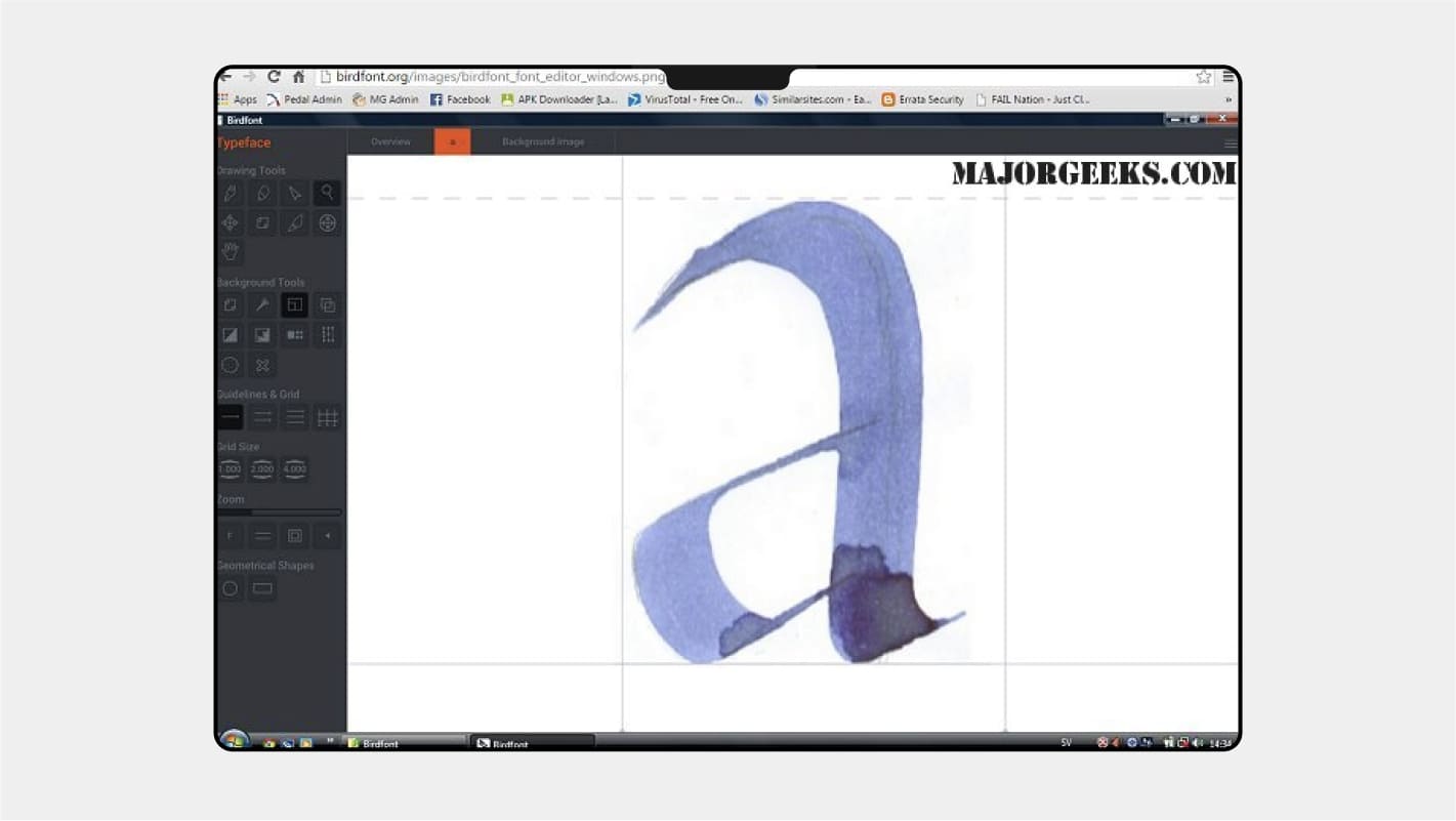 Интерфейс Birdfont