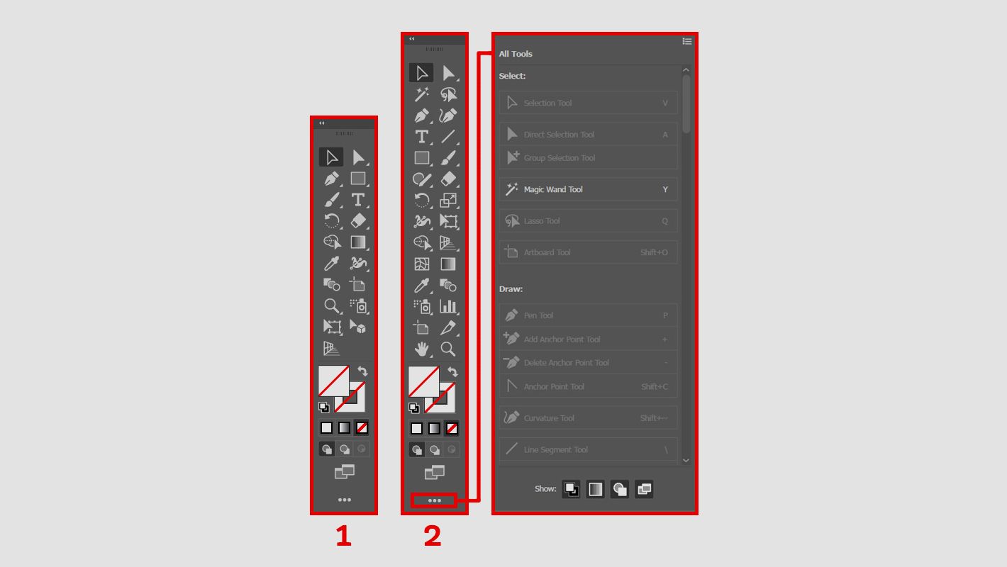 Панель инструментов Adobe Illustrator