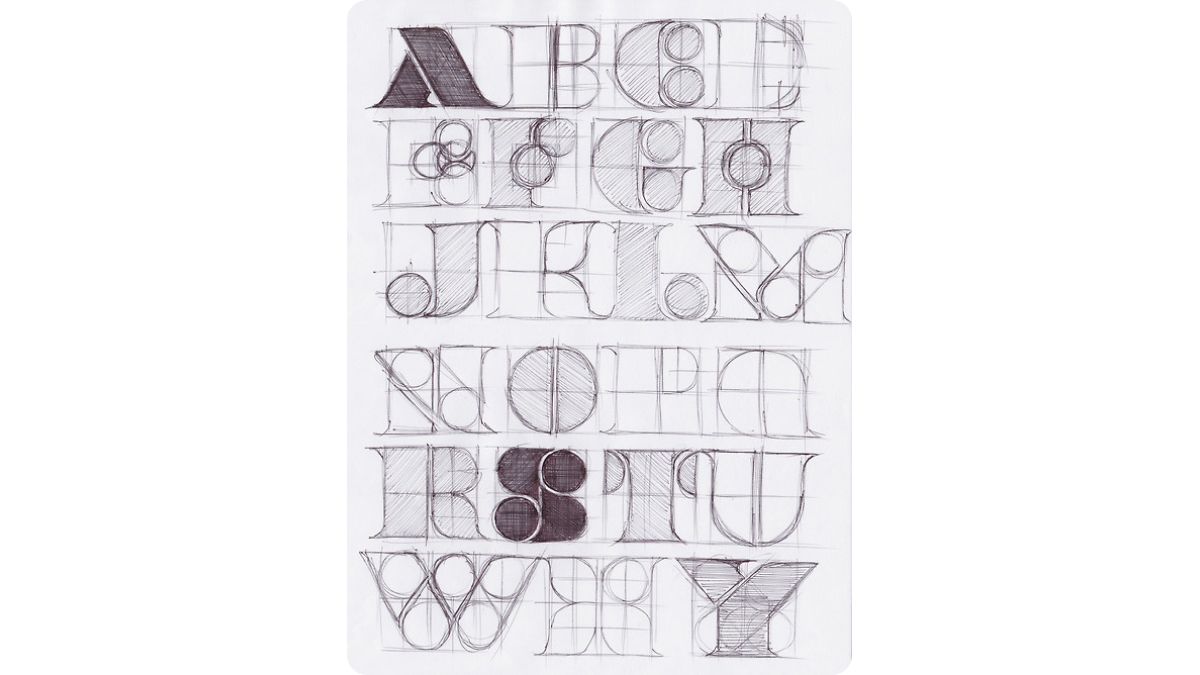 Пример написанного от руки шрифта