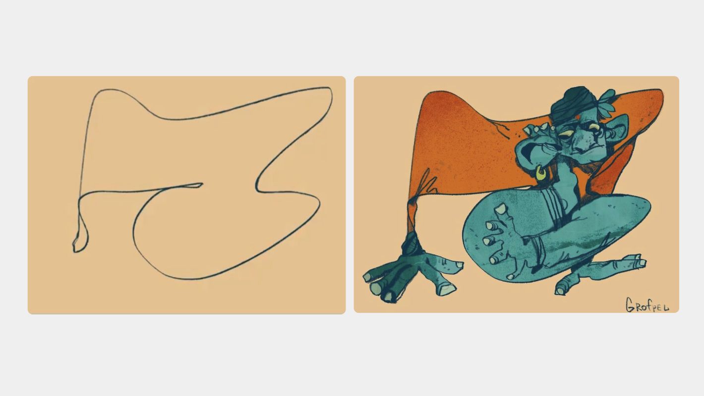 Упражнение «Иллюстрация из пятна» Гропфель