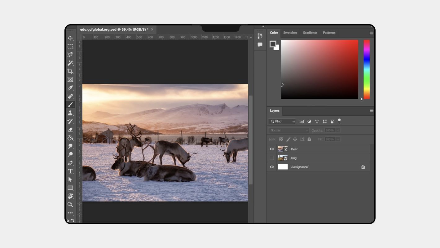 Панель инструментов Photoshop