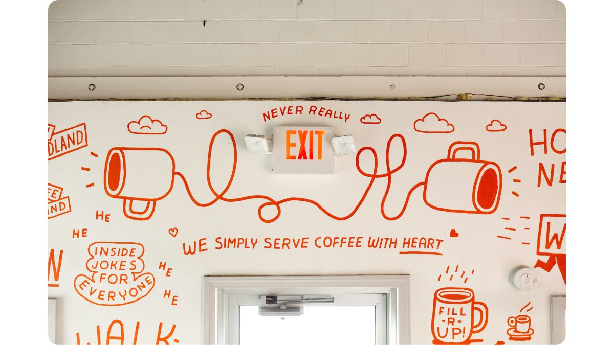 Леттеринг в дизайне кофейни