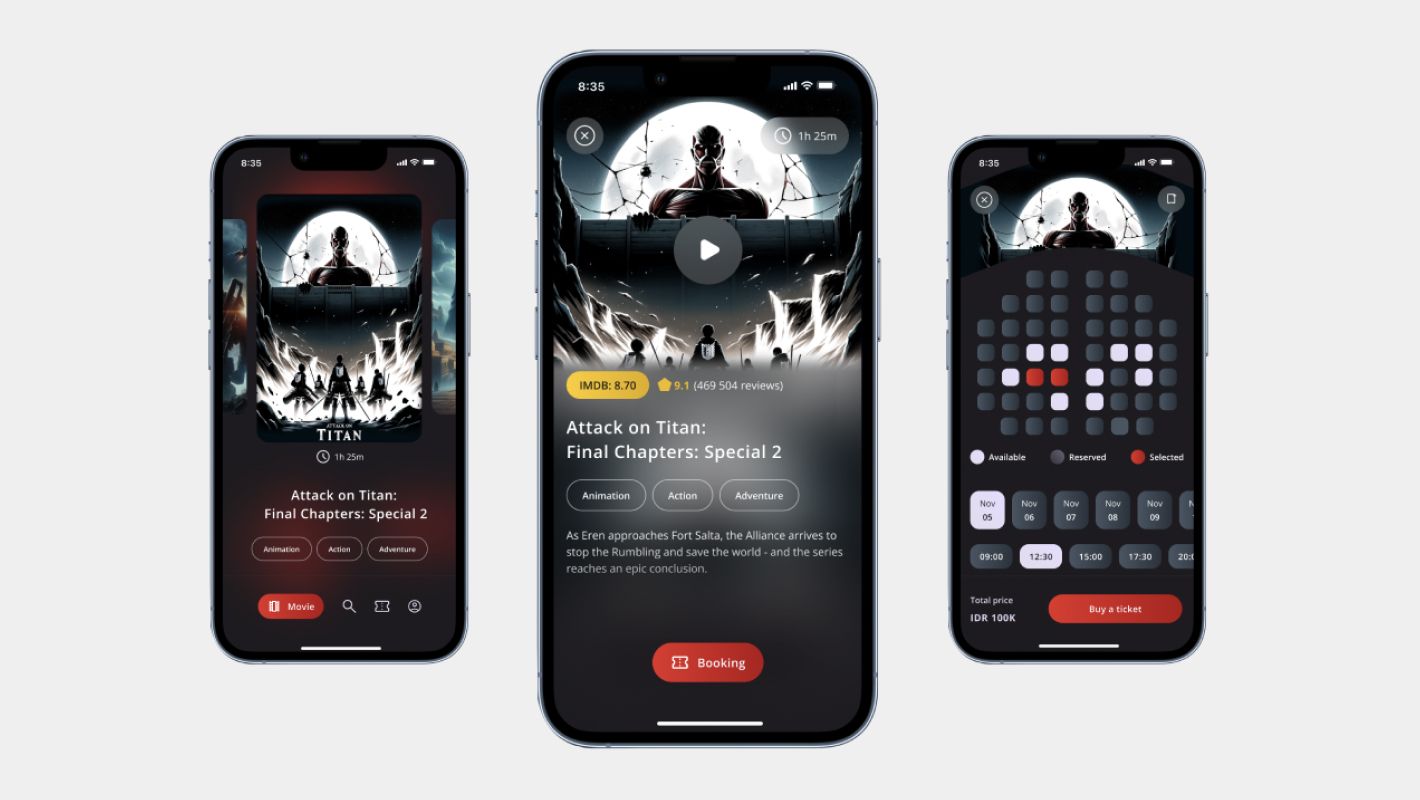 Навигационные элементы сайта кинотеатра